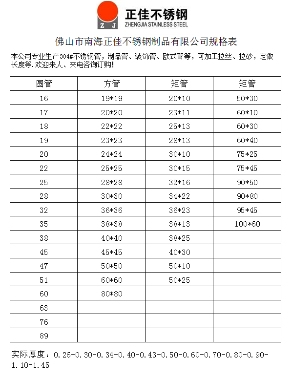 万搏线上平台-万搏一站式服务官网装饰管材规格表